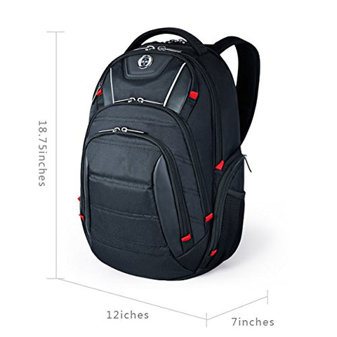 Laptop Backpack,Swissdigital Busniess Travel Polyester Backpack With Usb Charging Port And Rfid