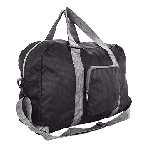 Foldable Duffle Gym Bag Travel Carry On Folding Soft Polyester with Adjustable Shoulder Hand Straps