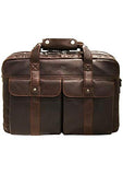 Mancini Leather Goods Double Compartment 15.6" Laptop Briefcase with RFID Secure