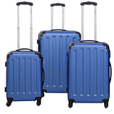 3 Pcs Luggage Set Multi-Directional Wheels Travel Suitcase Size 20" 24" 28" | Blue