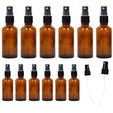 12 Pack Empty Amber Glass Spray Bottles, 6 Pack 4oz and 6 Pack 2oz Refillable Containers for Essential Oils, Cleaning Products, Aromatherapy, Durable Black Trigger Sprayer Fine Mist and Stream