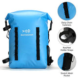 BASSDASH Waterproof TPU Backpack 24L Roll-Top Dry Bag with Rod Holder for Fishing, Hiking, Camping, Kayaking, Rafting
