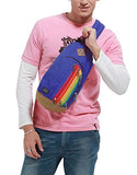 Bibitime Dark Blue Rainbow Style Nylon Outdoor Travel Chest Bag Sling Crossbody Messenger Bags