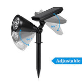 AMIR Solar Spotlights Outdoor Upgraded, Waterproof 4 LED Solar Security Landscape Lights,
