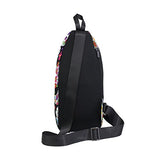 LORVIES Day Of The Dead Sugar Skull Sling Bag Shoulder Chest Cross Body Backpack Lightweight Casual Daypack for Men Women