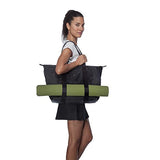 Fila Women'S Tote Bag With Front Yoga Mat Welt, Black, Gunmetal, Os