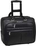 McKlein L Series Wrightwood Leather 17in Dbl Compartment Wheeled Laptop Case
