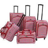 American Flyer Houndstooth 5pc Spinner Luggage Set