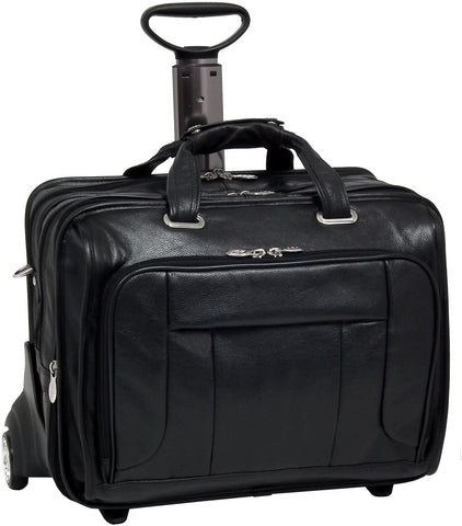 McKlein S Series West Town Leather Fly-Through 17in Wheeled Laptop Case