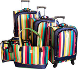 Jenni Chan Multi Stripes 5 Piece Luggage Set