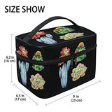 Makeup Bag Cactus Succulent Plants Travel Cosmetic Bags Organizer Train Case Toiletry Make Up Pouch