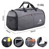Canway Sports Gym Bag, Travel Duffel bag with Wet Pocket & Shoes Compartment for men women, 45L, Lightweight