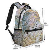 Multi leisure backpack,Double Exposure Of Trees At Woods And Cut Tre, travel sports School bag for adult youth College Students