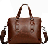 Business Laptop Briefcase Handbag Berchirly PU Leather Computer Messenger Shoulder Bag For Men