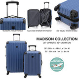 Travelers Club Madison Hardside Expandable Luggage with Cup/Phone Holder, Cobalt Blue, 2-Piece Set (20/28)