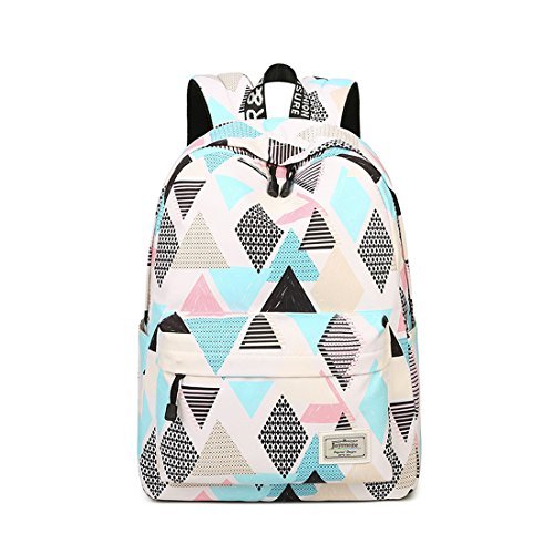 Joymoze Waterproof Girl School Backpack Fit for 15.6" Laptop Children Bookbag Rhombus