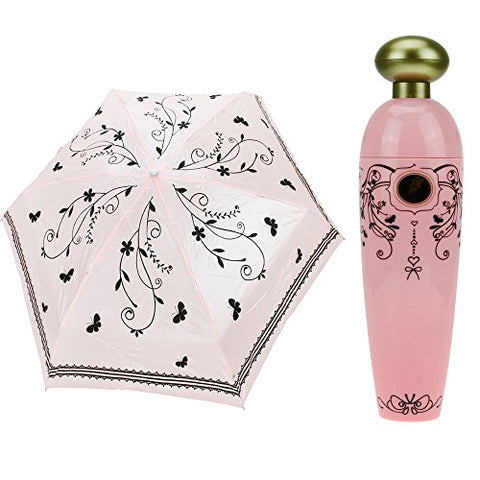 FakeFace Novelty Womens Ladies Girls Perfume Vase Shaped Bottle Three Folding Umbrella Anti-UV