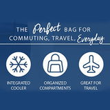 Fit & Fresh Voyager Commuter Bag, Carry On Travel Tote, Zippered Shoulder Bag (Navy Orange Paisley)