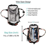 BRINCH Laptop Backpack 15.6 Inch Wide Open Computer Backpack Laptop Bag College Rucksack Water Resistant Business Travel Backpack Multipurpose Daypack with USB Charging Port for Women Girls, Peony