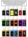 Luggage Tags Business Card Holder TUFFTAAG Travel ID Bag Tag in Many Color Options (2 Tags, Black Steel)