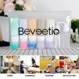 Beveetio Travel Bottles TSA Approved 15 Pack,2.9oz Silicone Refillable Size Containers, BPA Free Travel Tubes Toiletries for Cosmetic Shampoo Cream Conditioner Lotion Soap
