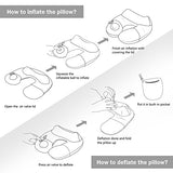 Kmall Inflatable Travel Neck Pillow for Airplane Travel Best Neck Support Sleep Travel Pillow with Super Comfort Pillow Case, Gray