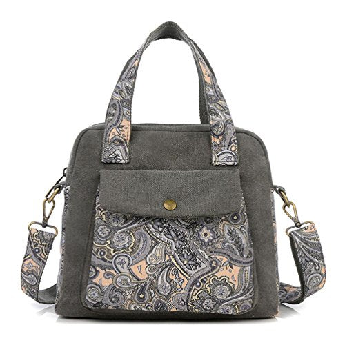 Bibitime Bohemian Crossbody Bag For Women Handbag Floral Tote Hobo Shoulder Bag Messenger Bag Cross