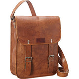 Sharo Leather Bags Cross Body Messenger Bag (Brown)