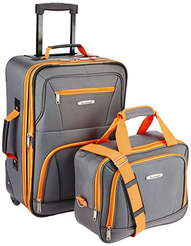 Rockland Luggage 2 Piece Set, Charcoal, One Size
