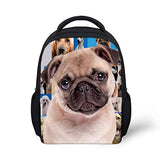 Bigcardesigns 1-6 Years Old Kids Backpack Cute Pug Backpack Schoolbag Satchel