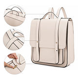 ECOSUSI Women Briefcase Laptop Backpack PU Leather Satchel Messenger Bag Fits up to 14 Inch Laptops