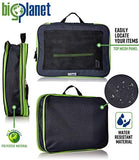 BigPlanet 5 Piece Set - Compression Packing Cubes For Travel, Laundry & Shoe Organizer Bags - Water