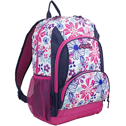 Fuel Girls Multi Pocket Deluxe School Backpack, Casual Daypack, Multipurpose Bag, Spring
