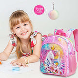 Toddler Backpack for Girls, 12.5" Unicorn Sequins Bookbag