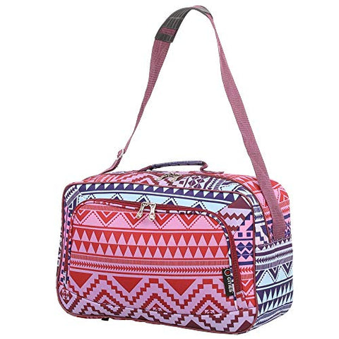 16 Inch Carry On Hand Luggage Flight Duffle Bag, 2nd Bag or Underseat, 19L (Multi Aztec)