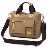 Gashen Canvas Handbag Casual Messenger Bag Shoulder Bag Travel Organizer Bag Multi-pocket Purse for