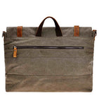 Canvas Messenger Bag Zlyc Leather Trim 15.6 Inch Laptop Bag Military Shoulder Bag Vintage Handbag