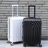 New Aluminum Frame Rolling Luggage Women Travel Bag Trolley Suitcase Carry On Luggage,Silver,24