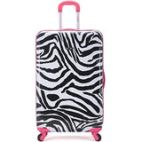 Rockland Luggage 3 Piece Upright Set, Pink Zebra, Medium