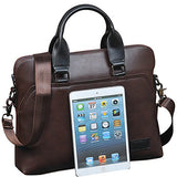 Mens Business Laptop Briefcase, Berchirly Men Bag PU Leather Messenger Bag For Work Computer Casing