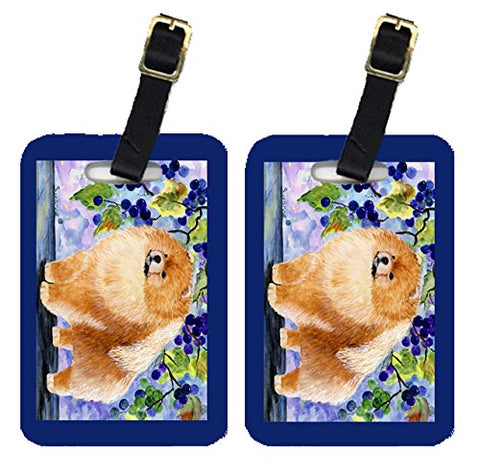 Caroline's Treasures SS8251BT Pair of 2 Pomeranian Luggage Tags, Large, multicolor