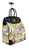 Trendy Flyer Computer/Laptop Rolling Bag 2 Wheel Case Postcards