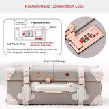 Unitravel Vintage Suitcase PU Little Handbag Cosmetic case Gray 12 inch (Gray)