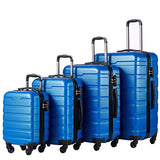 COOLIFE Luggage 3 Piece Set Suitcase Spinner Hardshell Lightweight TSA Lock (Family Set-blue1)