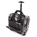 Bebe Women'S Valentina-Wheeled Under The Seat Carry-On Bag, Black Floral