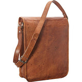 Sharo Leather Bags Cross Body Messenger Bag (Brown)