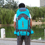 OASIS LAND 60L Camping Hiking Backpack Mountaineering Bag Large Capacity Trekking Rucksack Outdoor Backpack Hiking Camping Bags Aluminum,Green