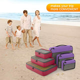 Packing Cubes Organizer Bags For Travel Accessories Packing Cube Compression 6 Set For Luggage Suitcase (Purple Red)