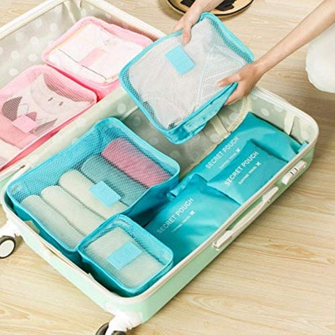 6pcs In One Set travel Bag Cosmetic Toiletry Makeup Bags And Cases Kosmetiktasche Organisateur De