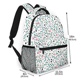 Multifunctional Casual Backpack,Back To The 80's Eighties, Funky Memphis Pattern Design,Adult Teens College Double Shoulder Pack Travel Sports Bag Computer Notebooks